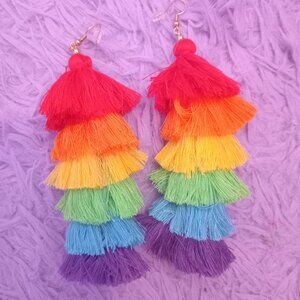 Rainbow Tassel Earrings